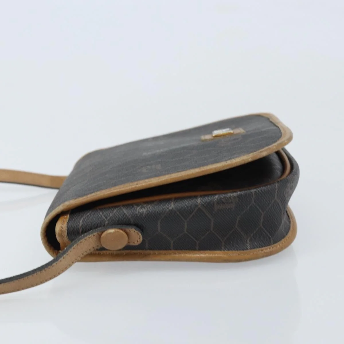 Christian Dior Vintage Honeycomb Flap Crossbody Bag Canvas and Leather - Image 4