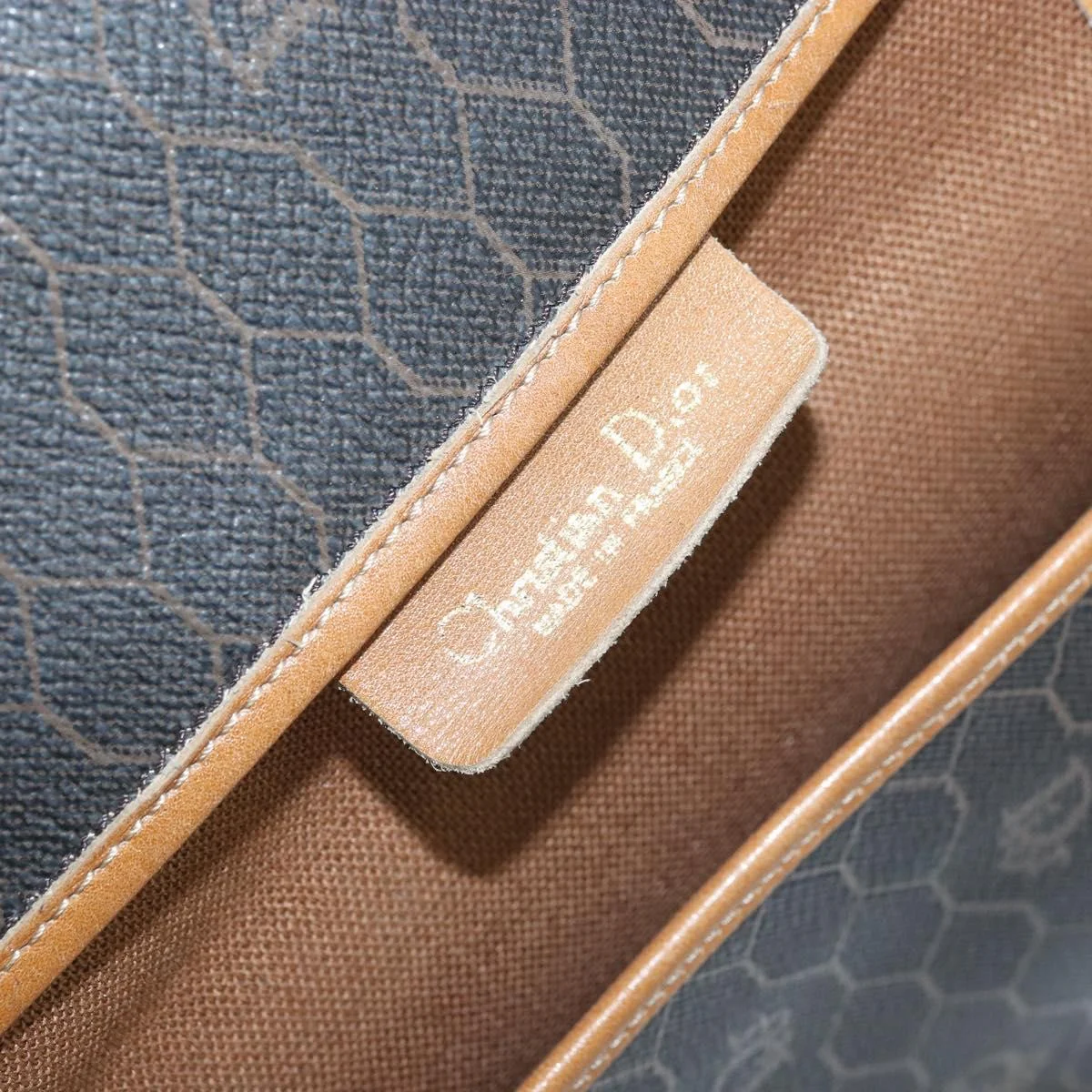 Christian Dior Vintage Honeycomb Flap Crossbody Bag Canvas and Leather - Image 6