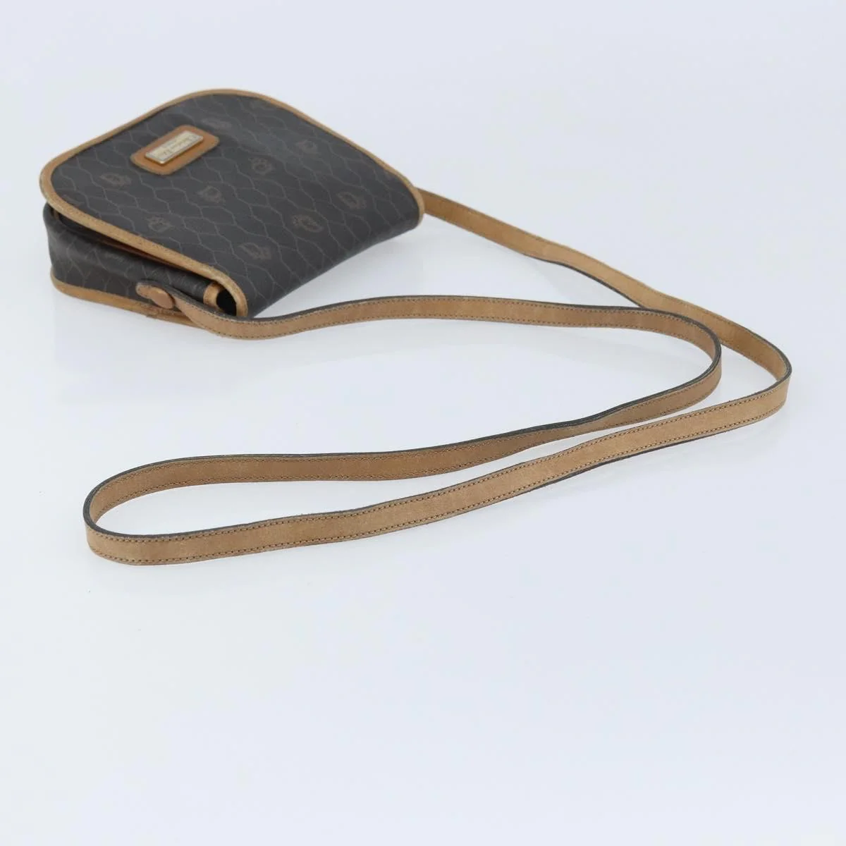 Christian Dior Vintage Honeycomb Flap Crossbody Bag Canvas and Leather - Image 7