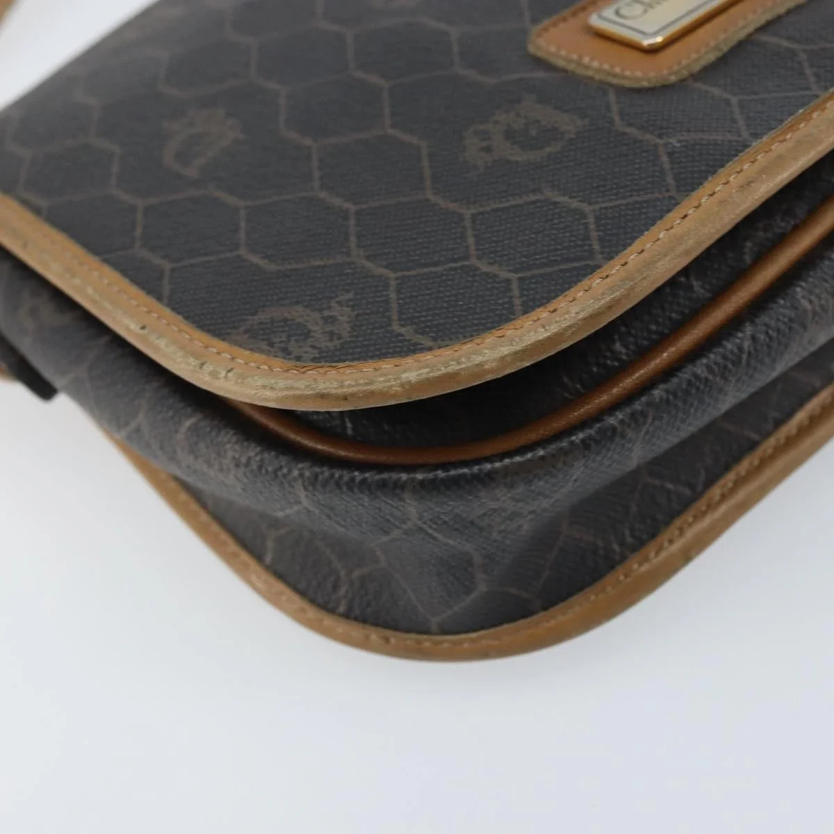 Christian Dior Vintage Honeycomb Flap Crossbody Bag Canvas and Leather - Image 9