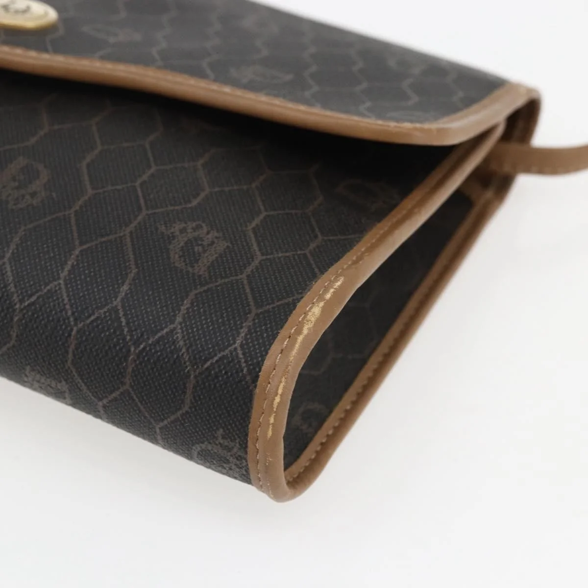 Christian Dior Vintage Honeycomb Flap Crossbody Bag Canvas and Leather - Image 7