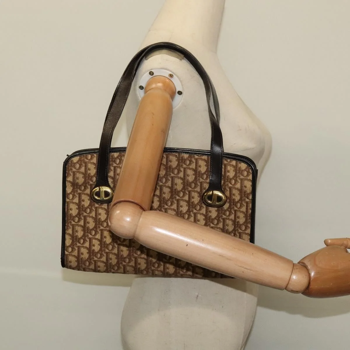 Christian Dior Vintage Trotter Handbag Canvas - Image 13