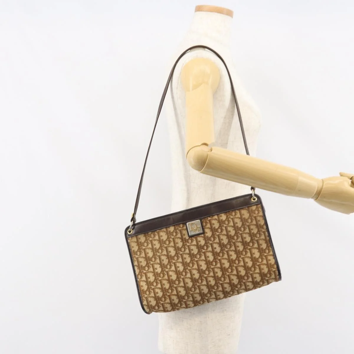 Christian Dior Vintage Trotter Shoulder Bag Canvas - Image 13