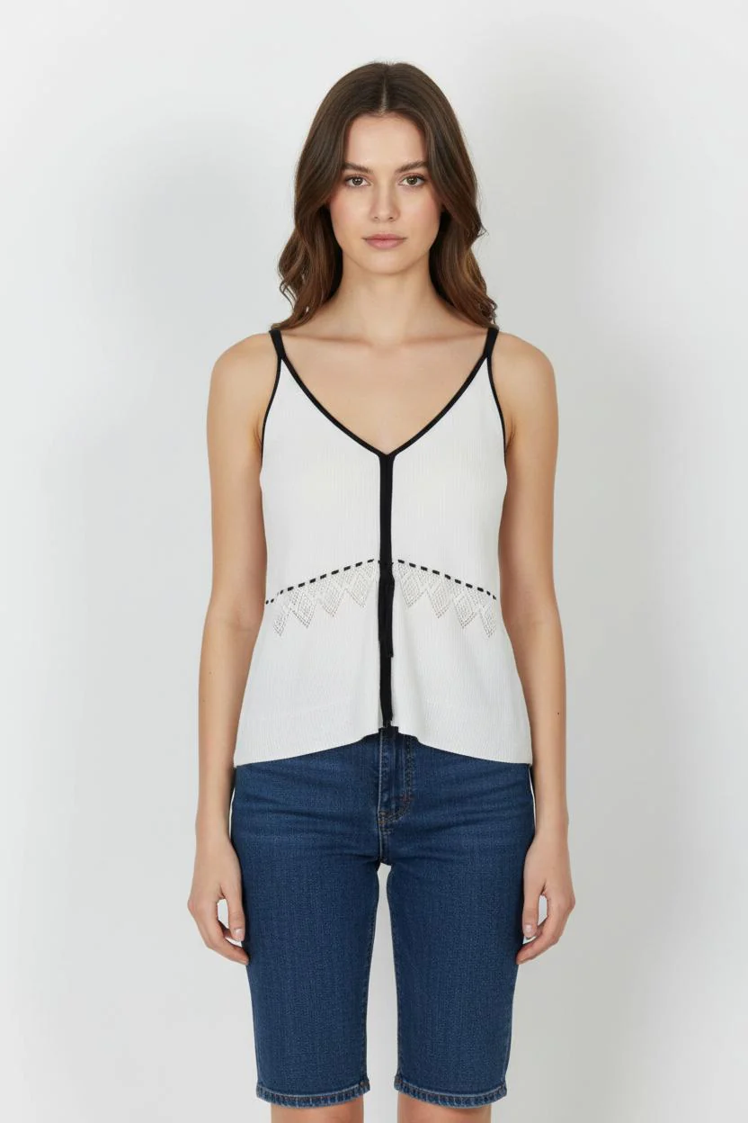 Débardeur Blanc et Noir - Taille S/36
