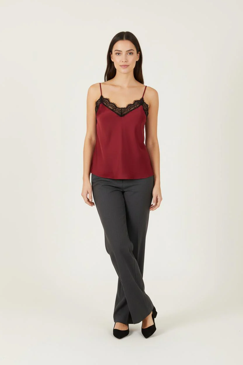 Débardeur Bordeaux et Noir - Taille M/38