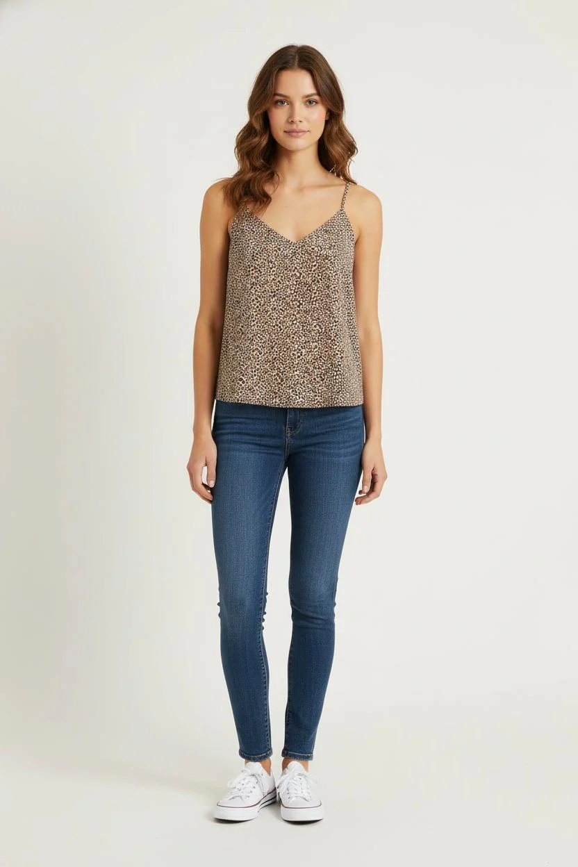 Débardeur Marron et Beige - Taille M/38