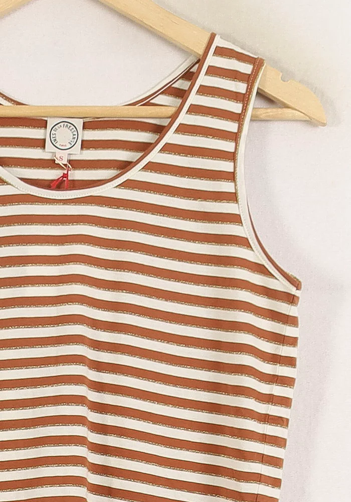 Débardeur Marron et Blanc - Taille S/36 - Image 3