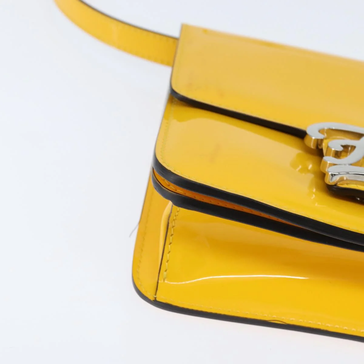 Fendi Curligraphy Shoulder Enamel Yellow Silver - Image 10