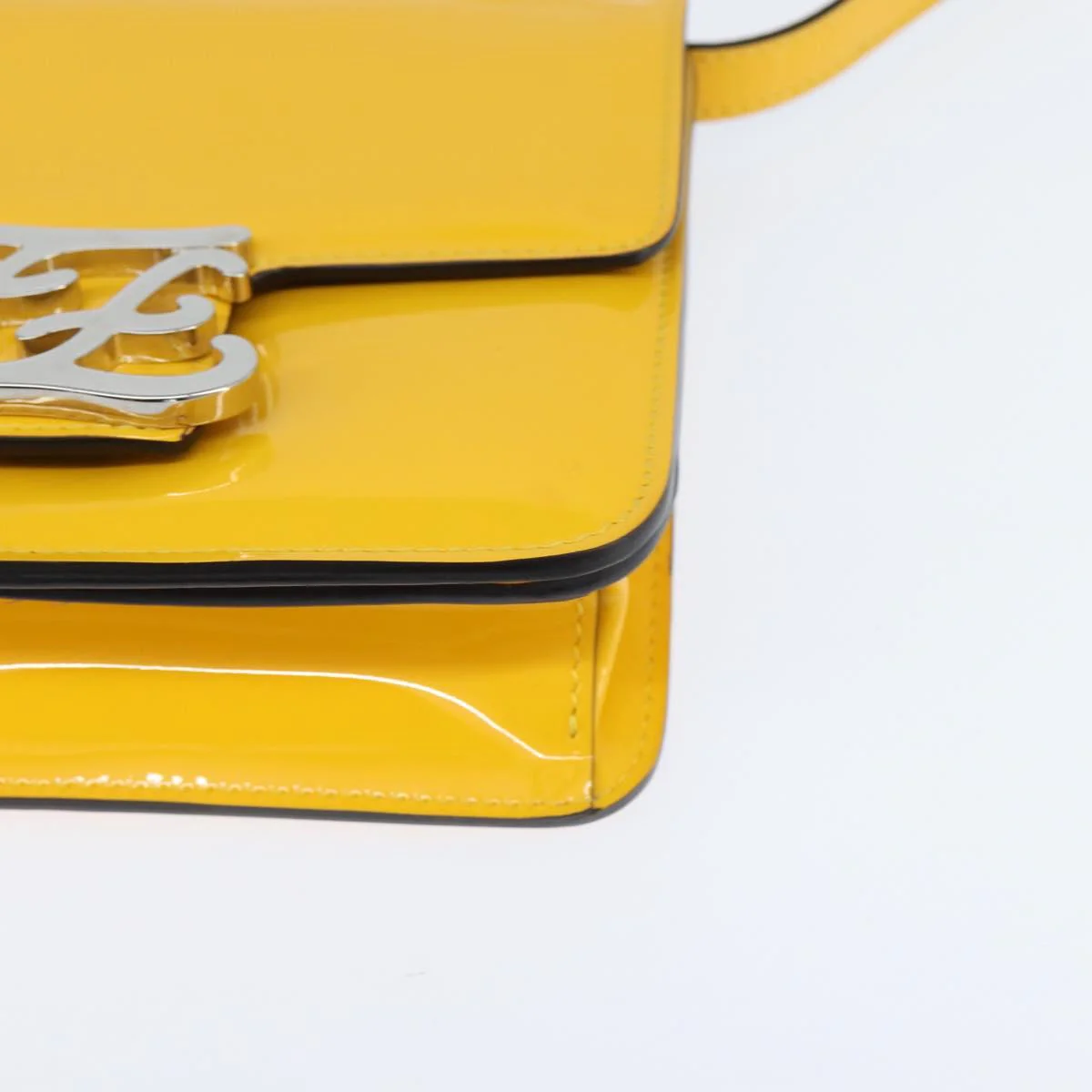 Fendi Curligraphy Shoulder Enamel Yellow Silver - Image 11