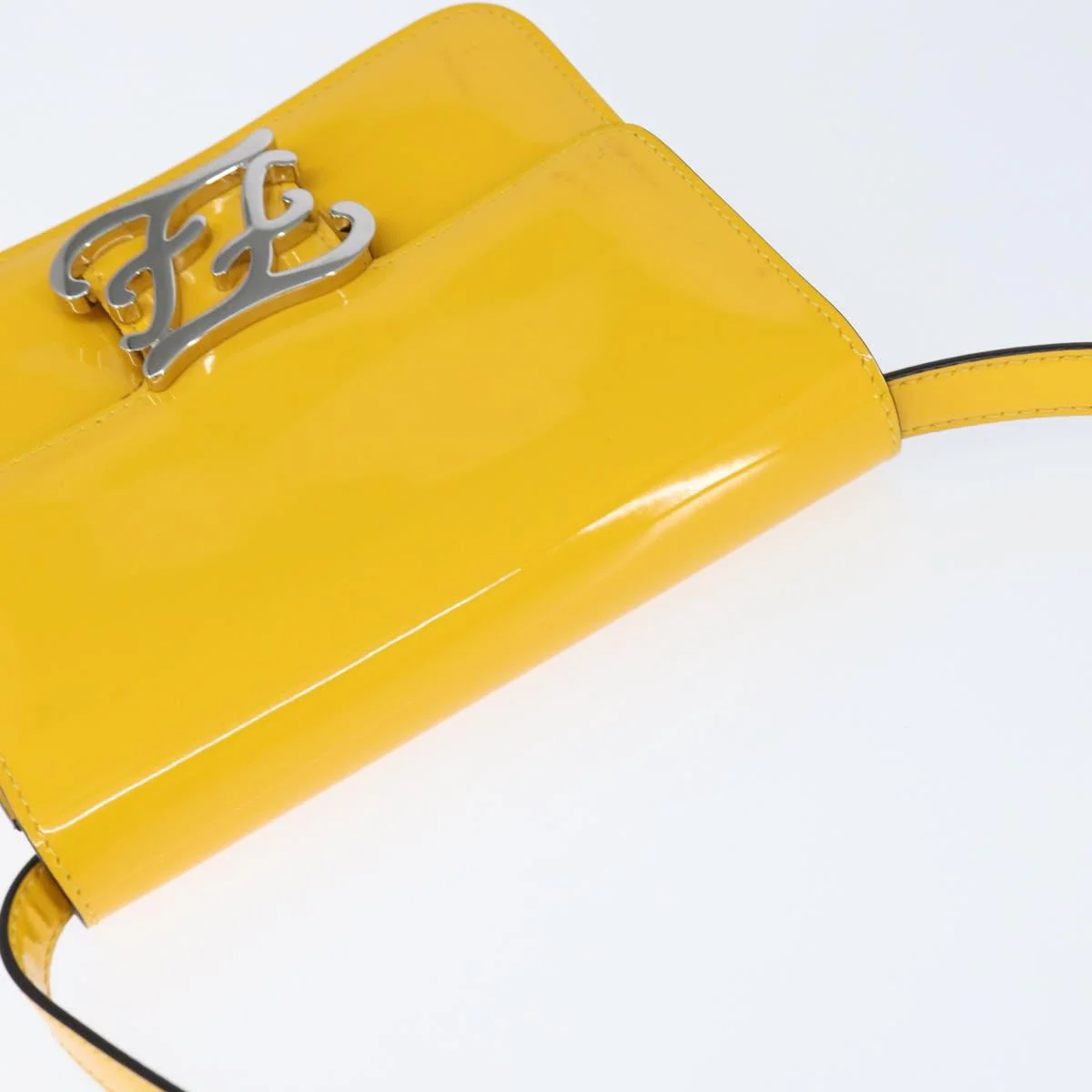 Fendi Curligraphy Shoulder Enamel Yellow Silver - Image 6