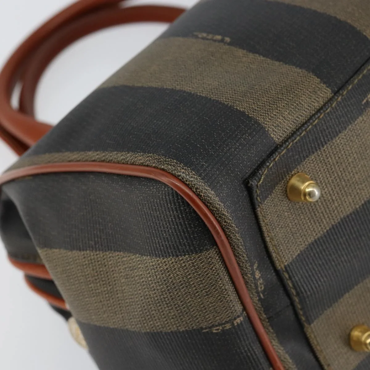 Fendi Vintage Pequin Convertible Boston Bag Coated Canvas - Image 10
