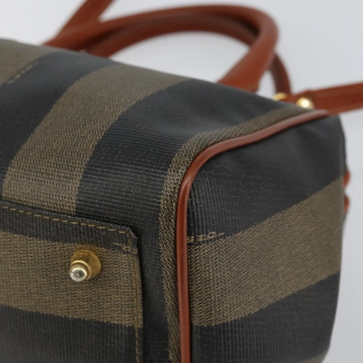 Fendi Vintage Pequin Convertible Boston Bag Coated Canvas - Image 11