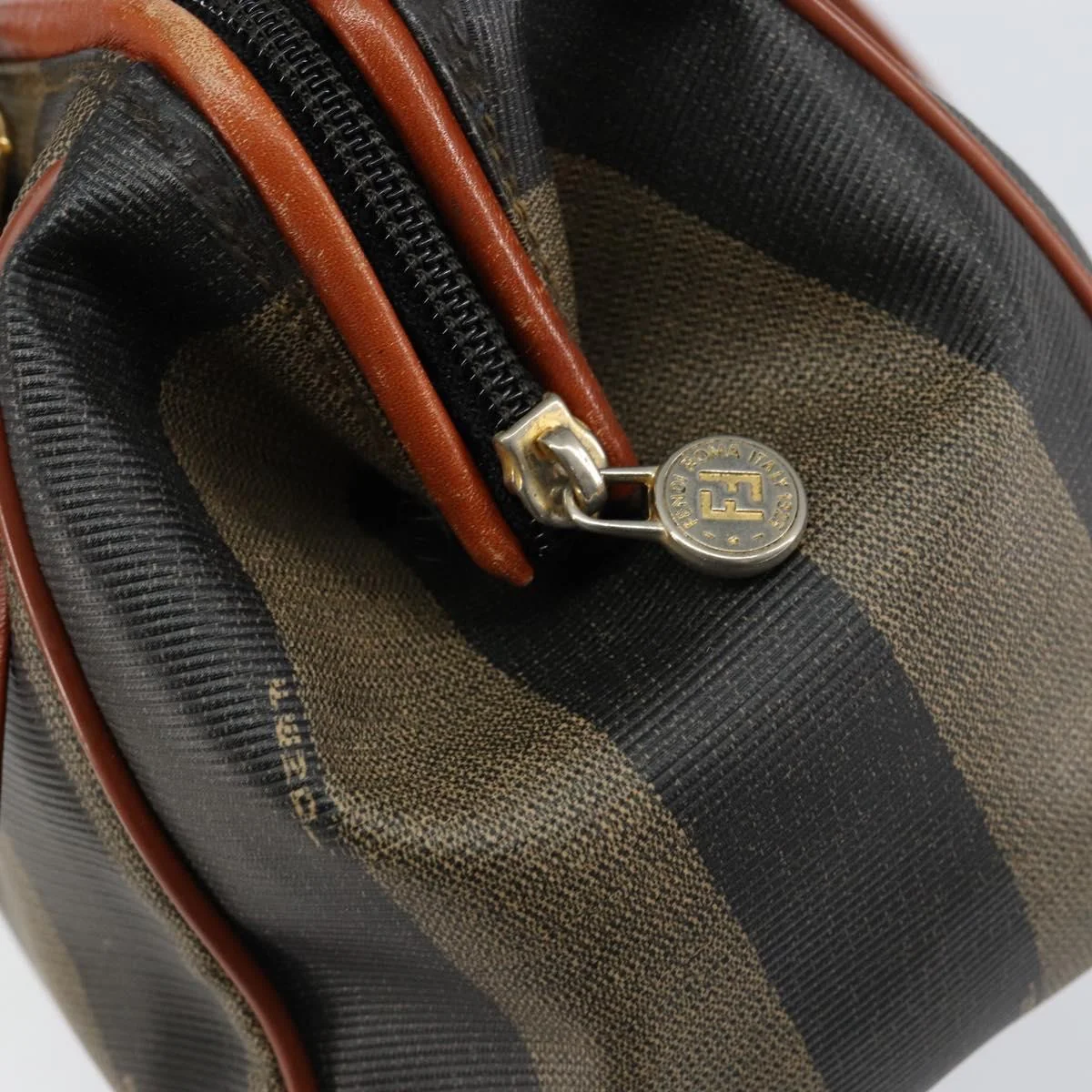 Fendi Vintage Pequin Convertible Boston Bag Coated Canvas - Image 12