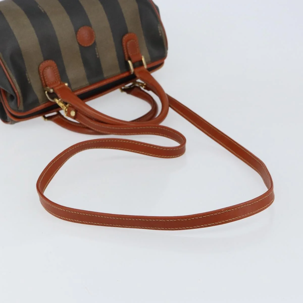 Fendi Vintage Pequin Convertible Boston Bag Coated Canvas - Image 14