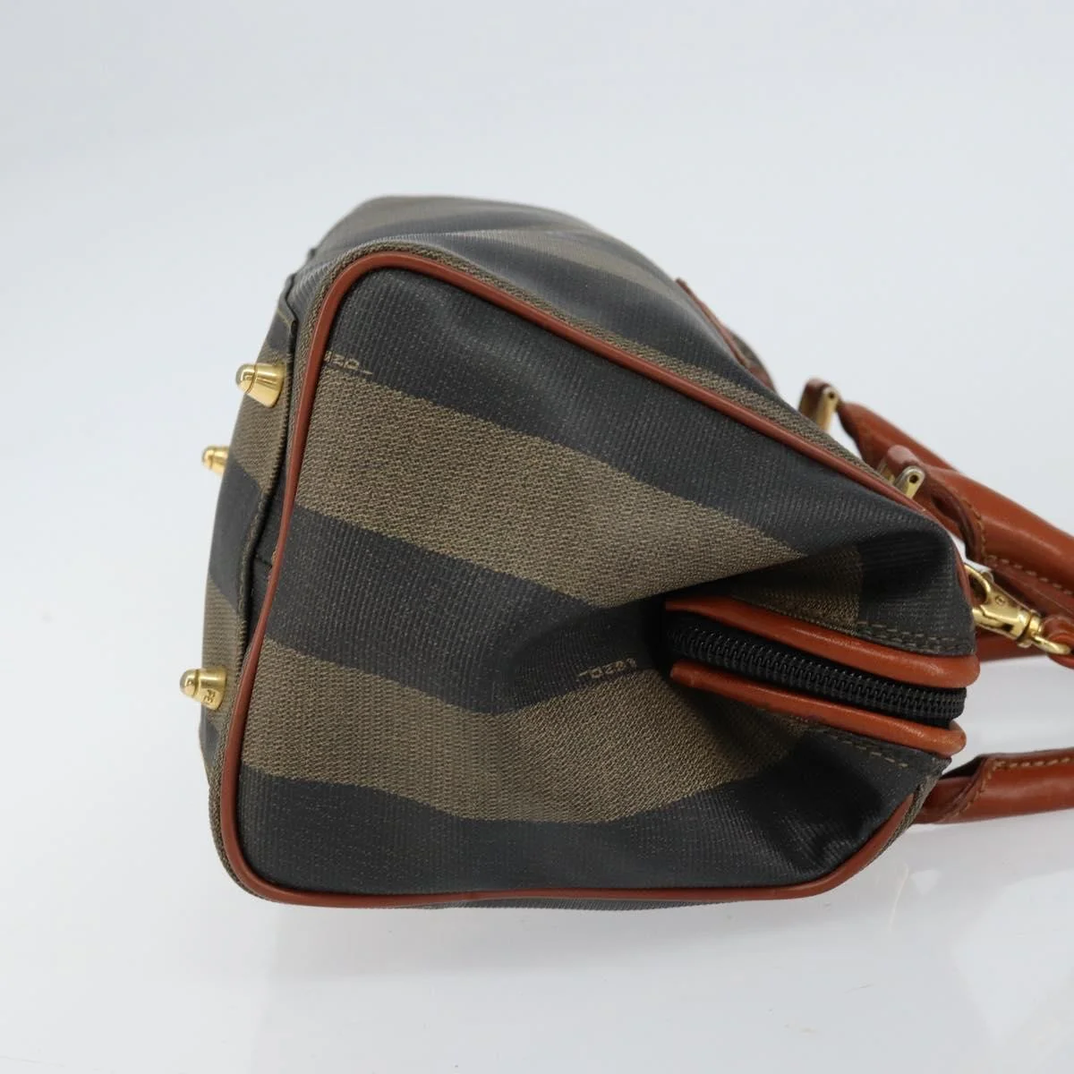 Fendi Vintage Pequin Convertible Boston Bag Coated Canvas - Image 3