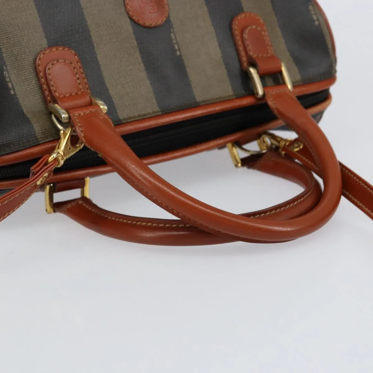 Fendi Vintage Pequin Convertible Boston Bag Coated Canvas - Image 7