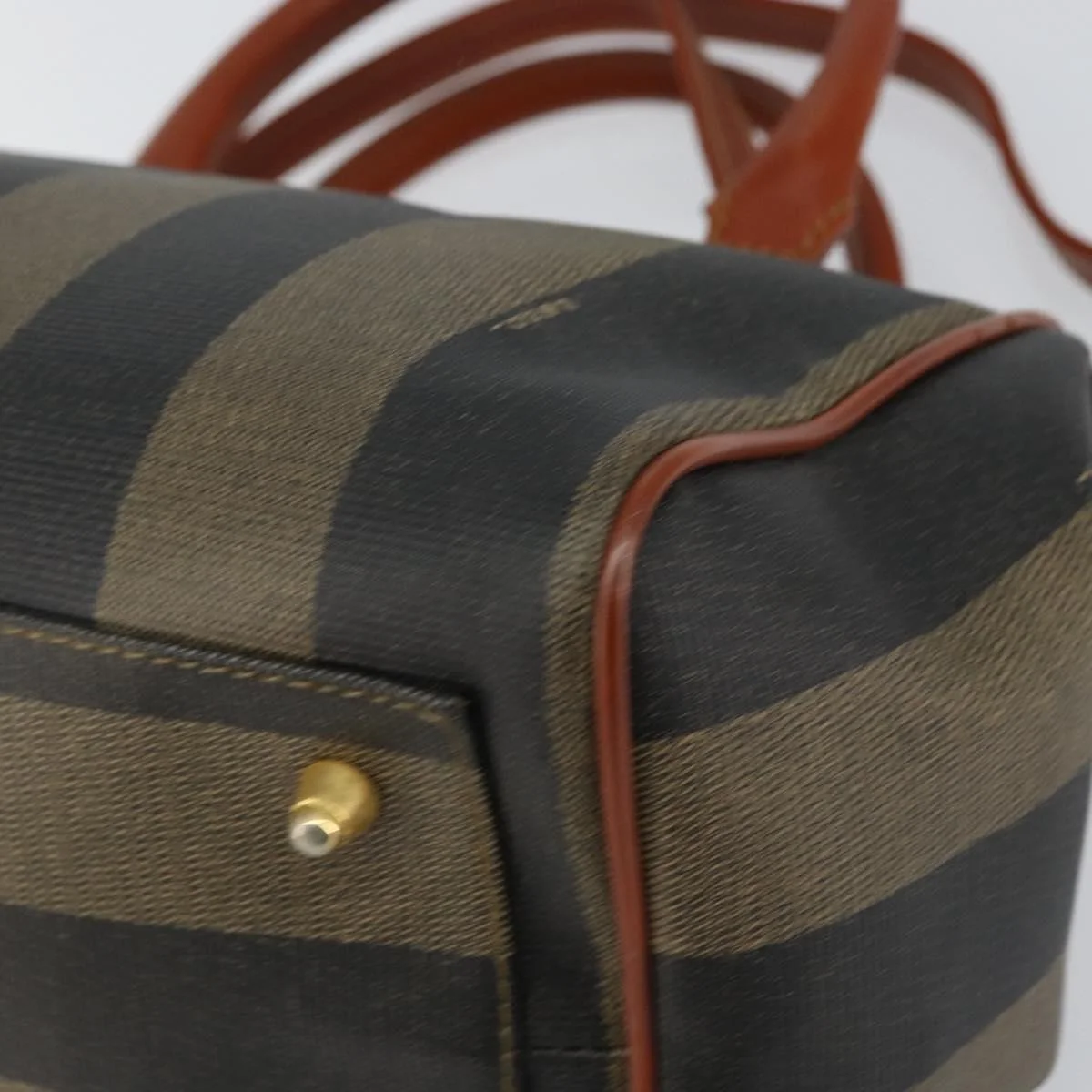 Fendi Vintage Pequin Convertible Boston Bag Coated Canvas - Image 8