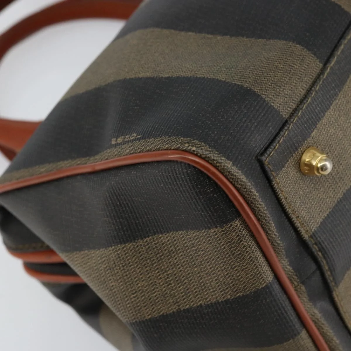 Fendi Vintage Pequin Convertible Boston Bag Coated Canvas - Image 9