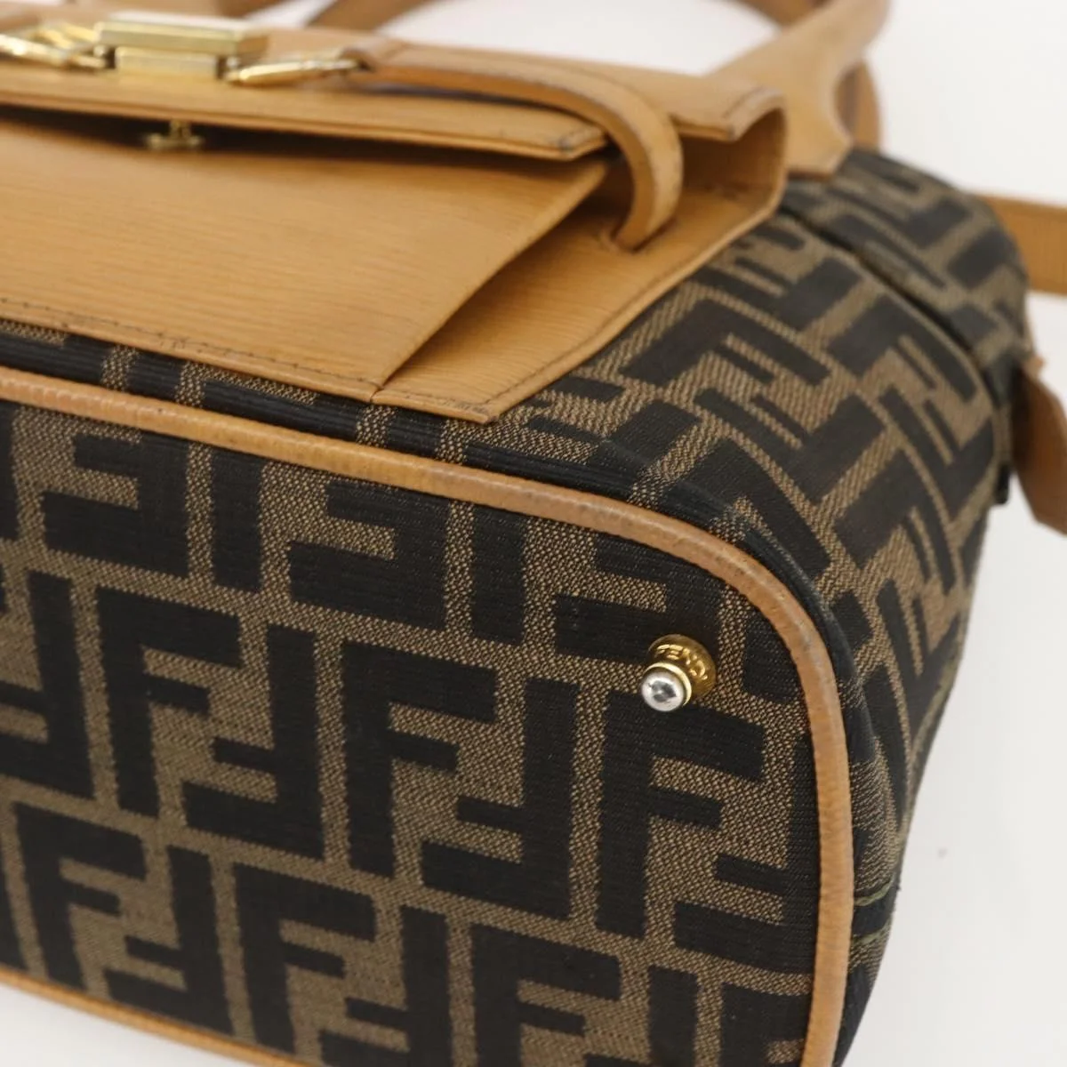 Fendi Vintage Zucca Handbag Zucca - Image 8
