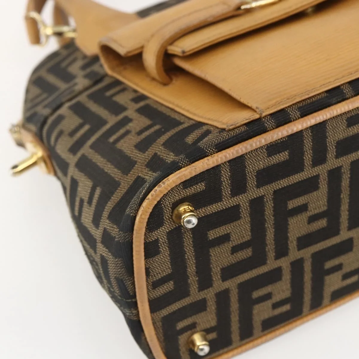 Fendi Vintage Zucca Handbag Zucca - Image 9