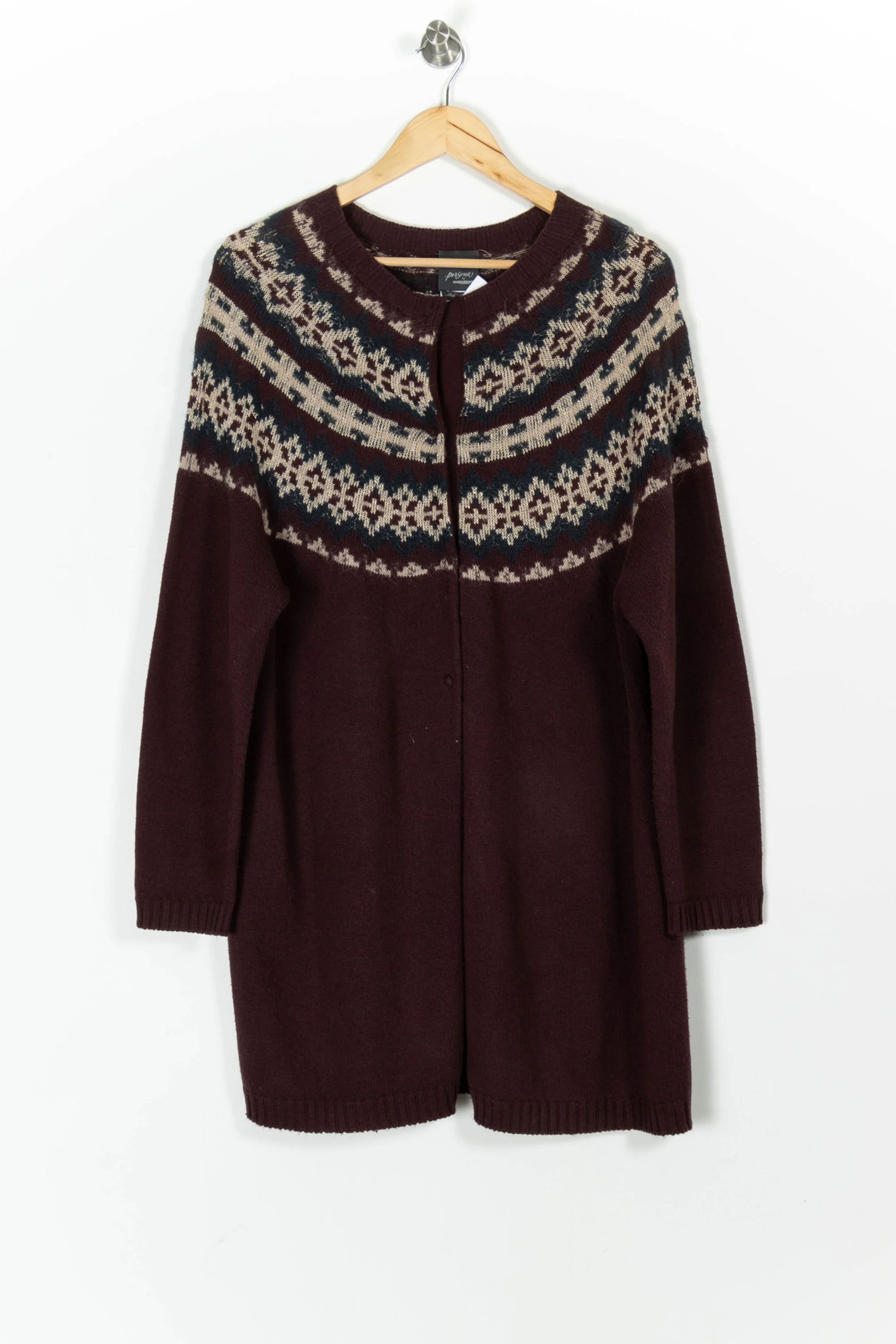 Gilet Bordeaux et Beige - Taille M/38 - Image 2