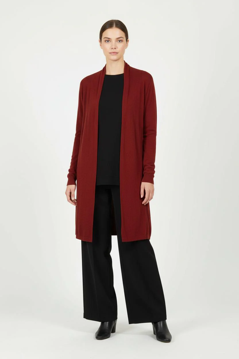 Gilet Long Bordeaux - Taille S/36