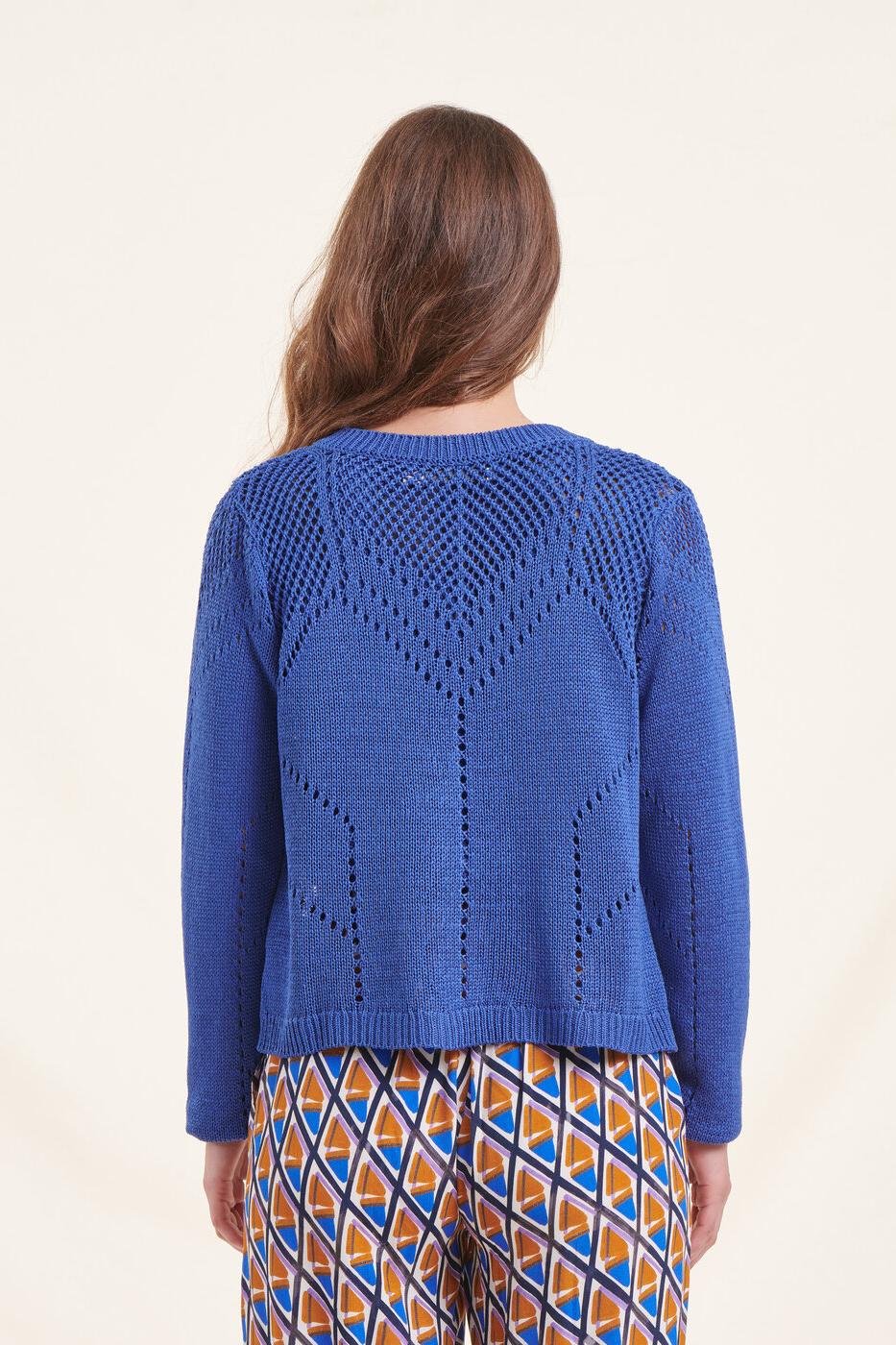 Gilet bleu roi manches longues encolure ronde - XS/34 - Image 4