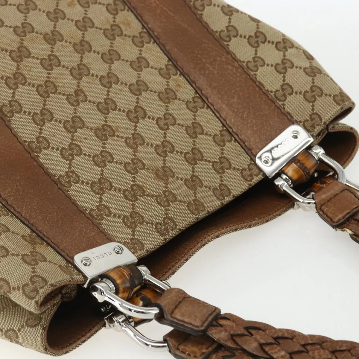 Gucci Bamboo Bar Tote GG Canvas - Image 14