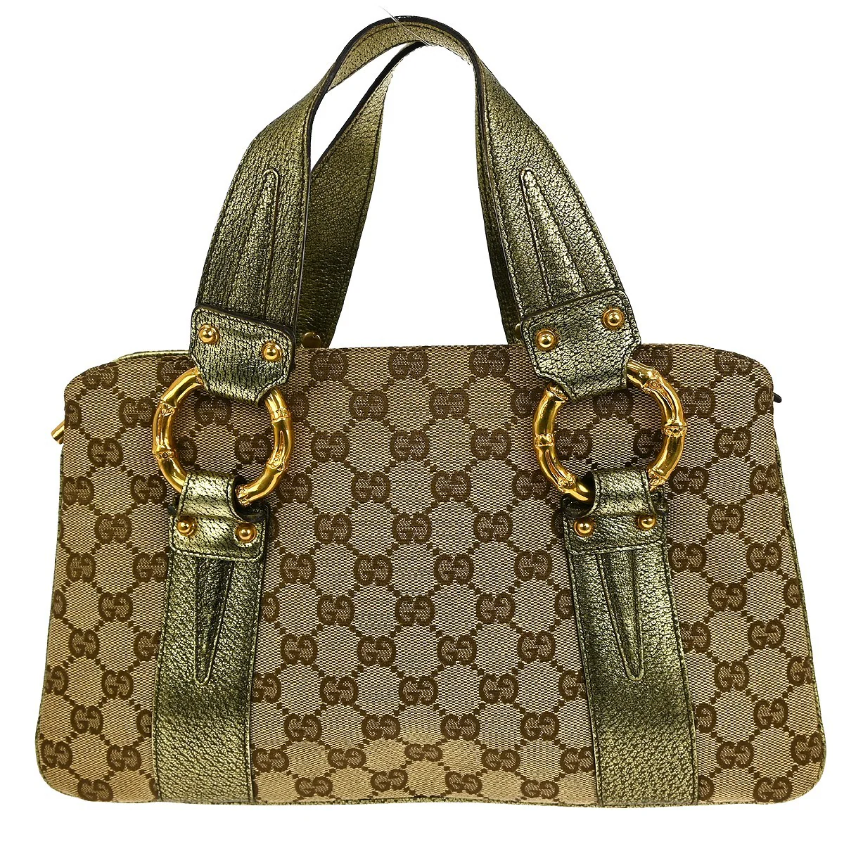 Gucci Belted Bucket Tote GG Canvas with Leather