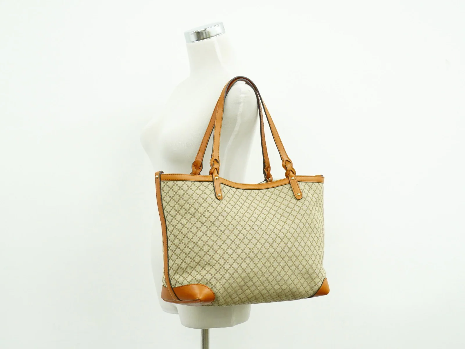 Gucci Craft Tote Diamante Canvas with Leather - Image 12