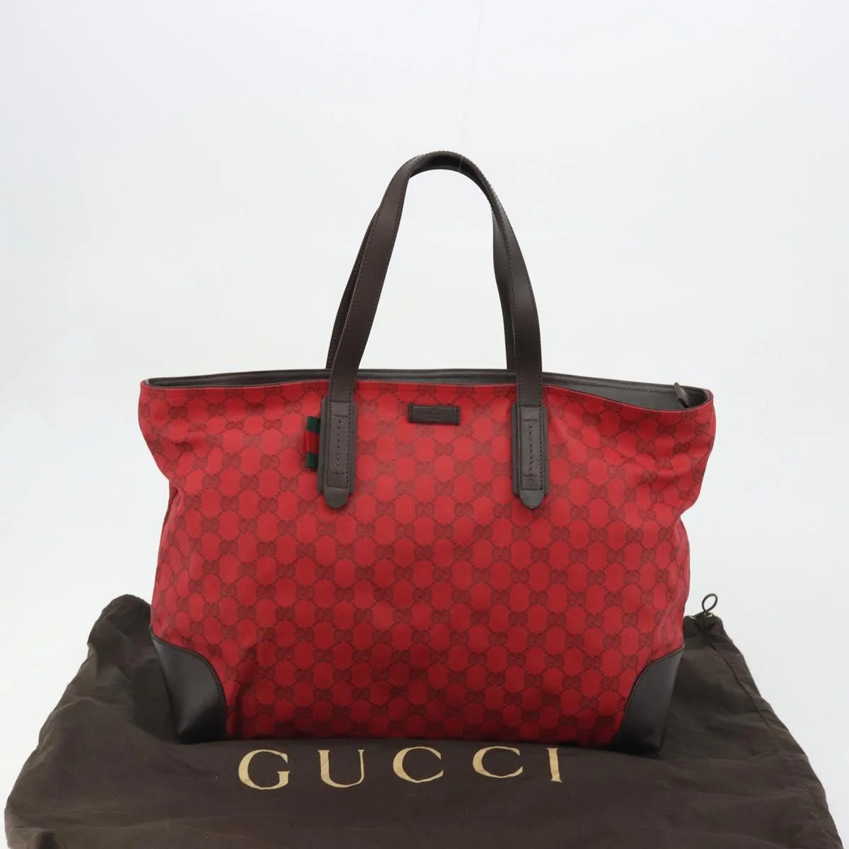 Gucci Original Zip Tote GG Canvas with Leather - Image 15