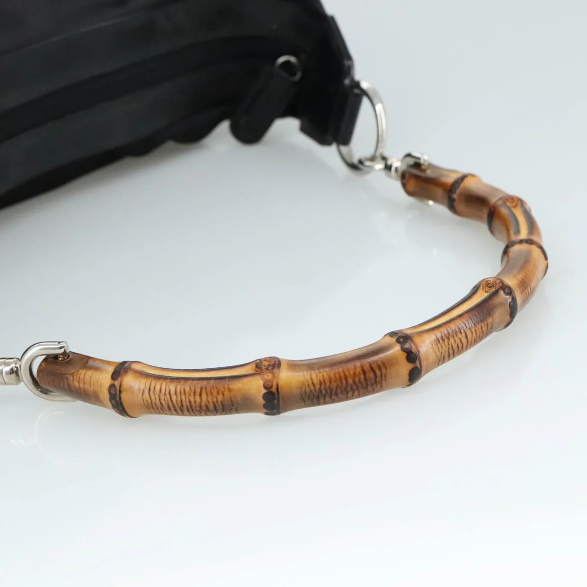 Gucci Vintage Bamboo Handle Bag Nylon - Image 8