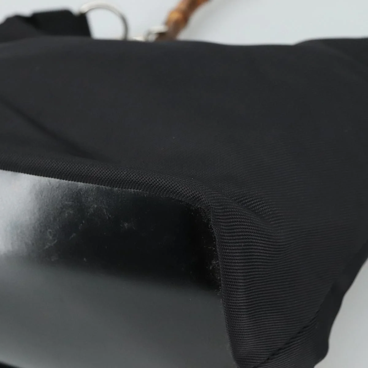 Gucci Vintage Bamboo Handle Bag Nylon - Image 9