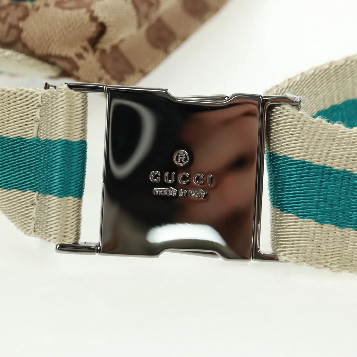 Gucci Vintage Double Belt Bag GG Canvas with Leather - Image 13