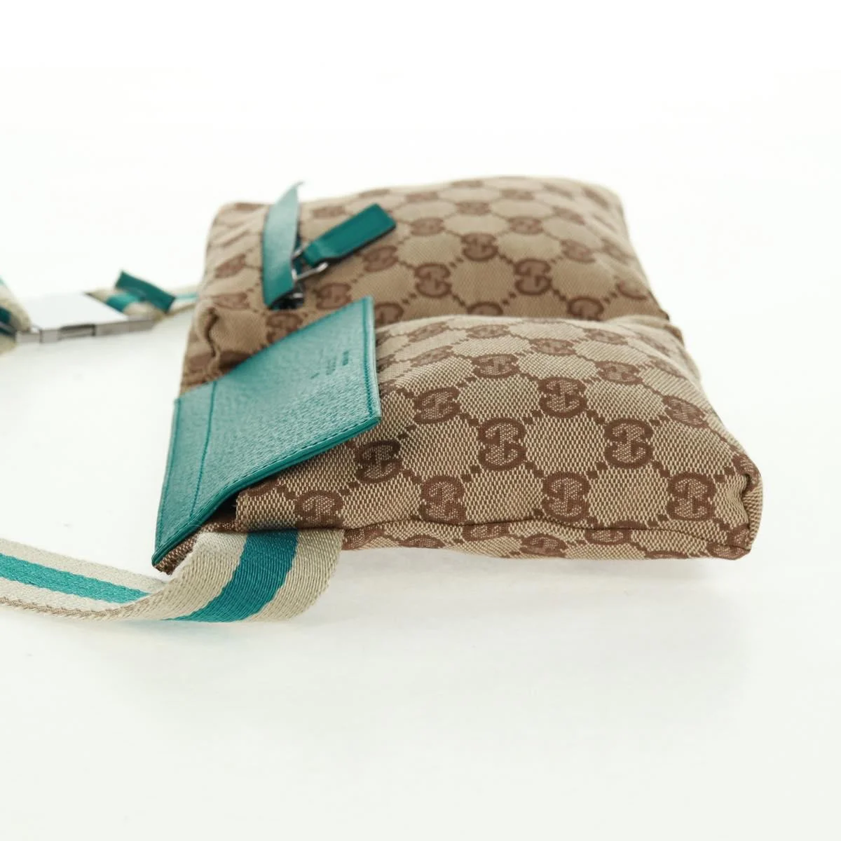 Gucci Vintage Double Belt Bag GG Canvas with Leather - Image 3