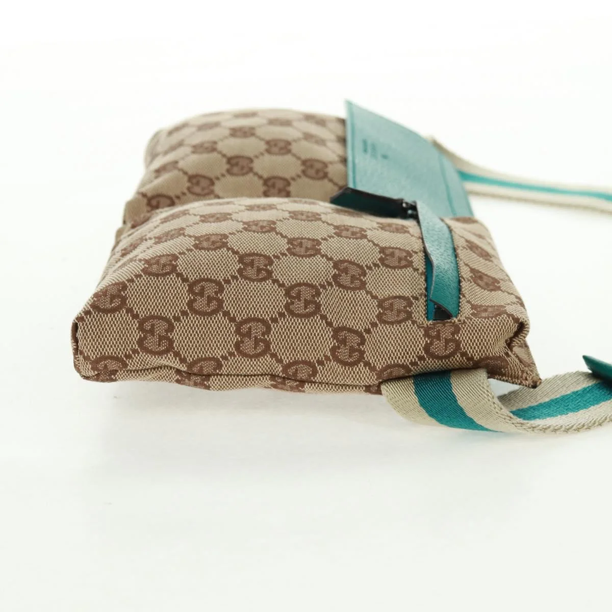 Gucci Vintage Double Belt Bag GG Canvas with Leather - Image 4