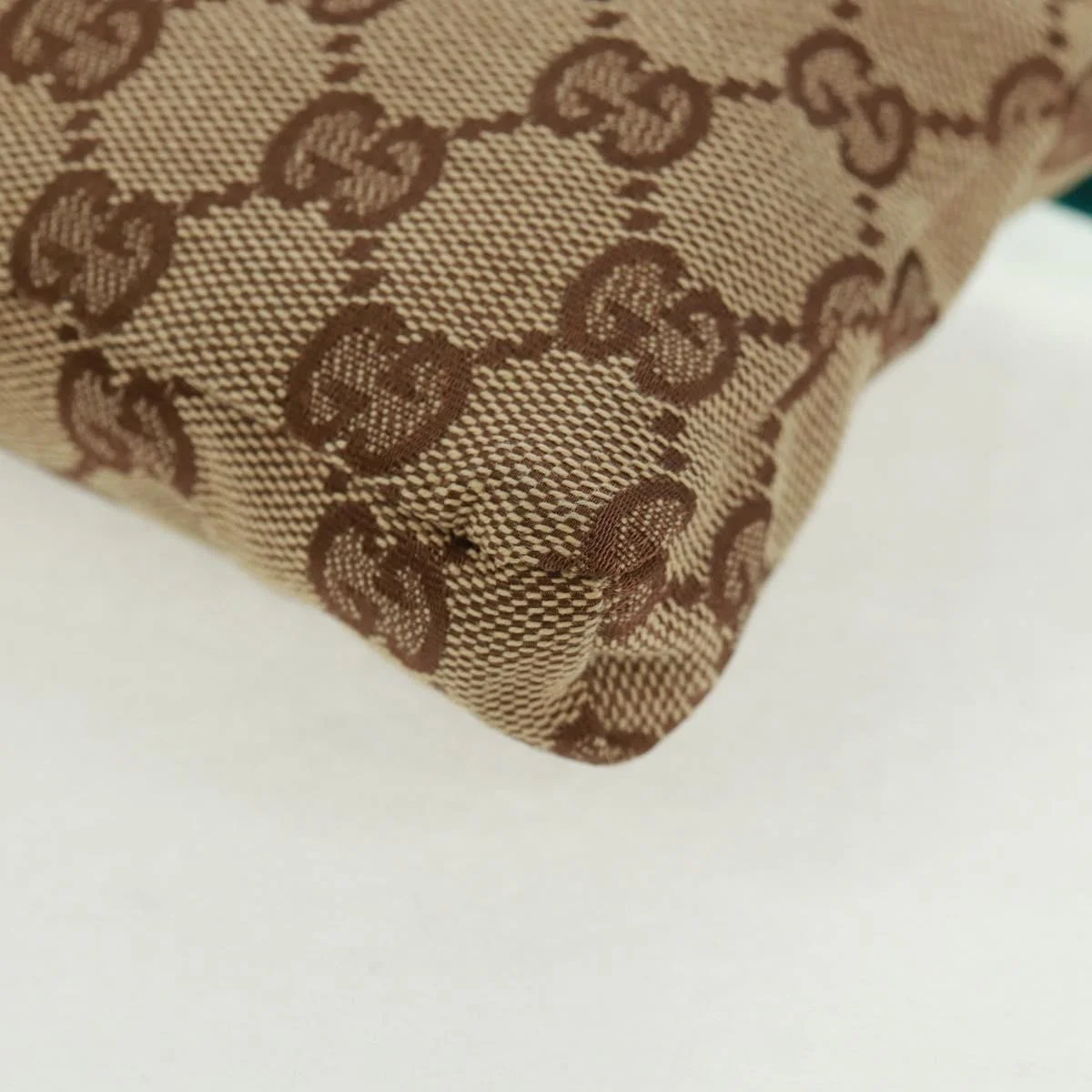 Gucci Vintage Double Belt Bag GG Canvas with Leather - Image 9