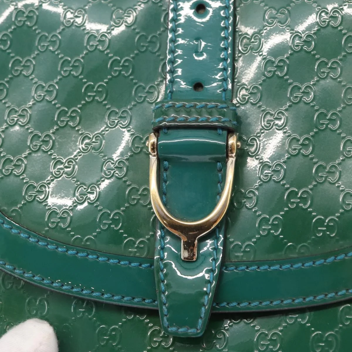 Gucci Vintage Flap Shoulder Bag Patent Leather - Image 14