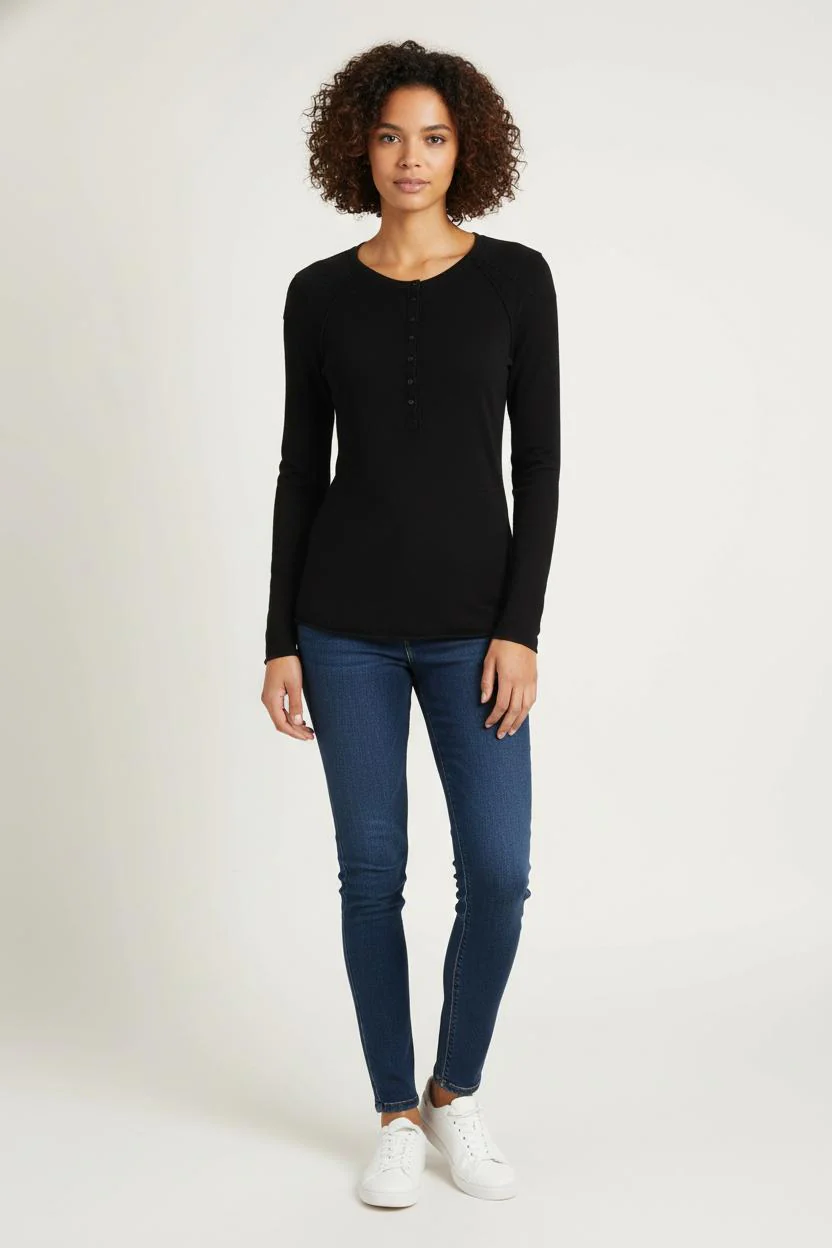 Henley Noir - Taille M/38