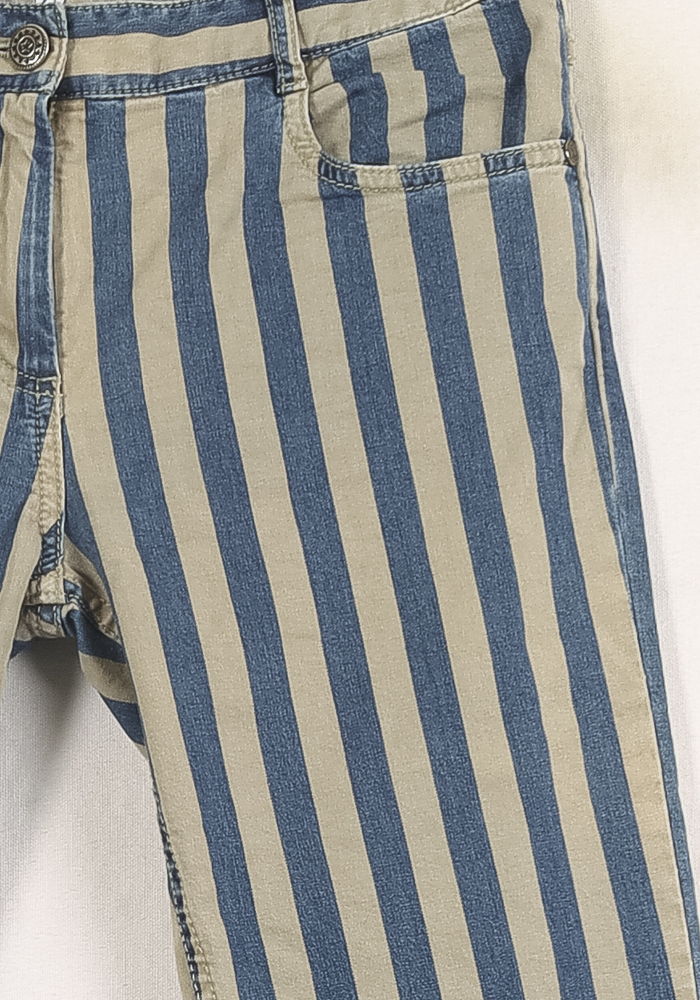 Jean Beige et Bleu - Taille XS/34 - Image 3
