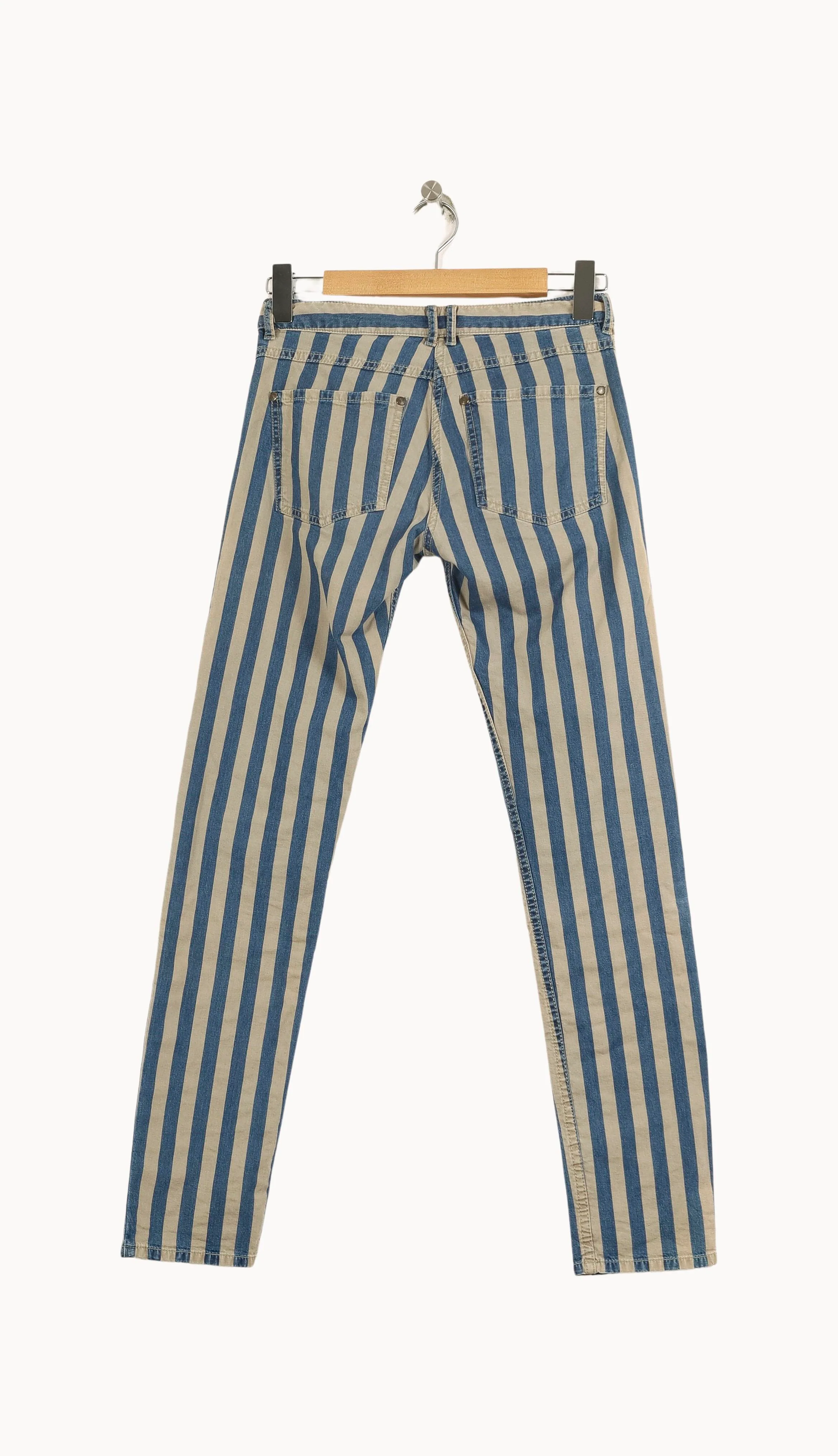 Jean Beige et Bleu - Taille XS/34 - Image 4