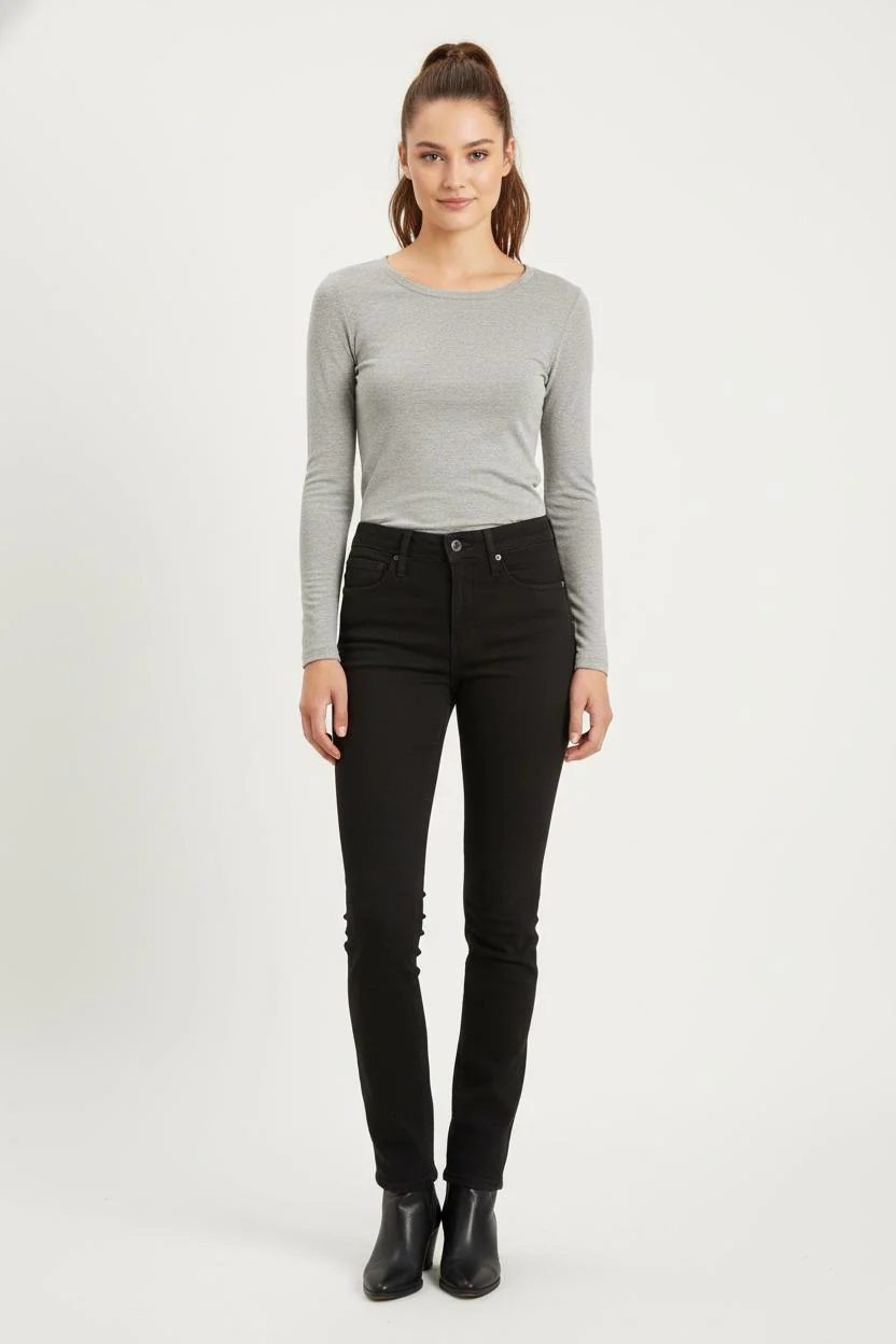 Jean Droit Noir - Taille S/36