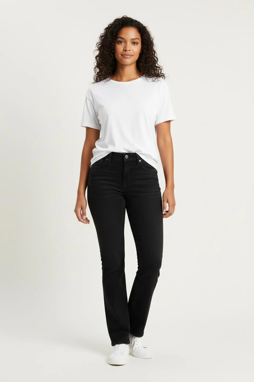 Jean Droit Noir - Taille S/36