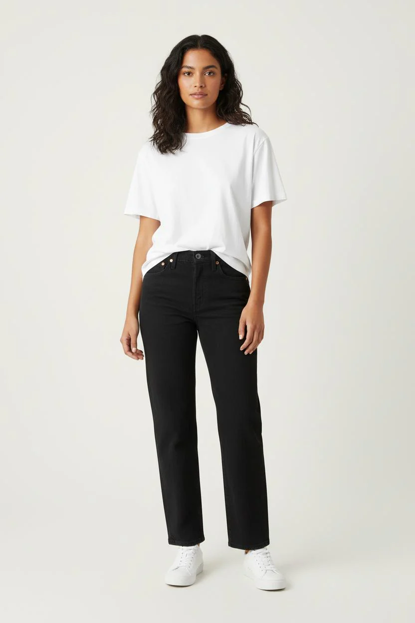 Jean Droit Noir - Taille XS/34