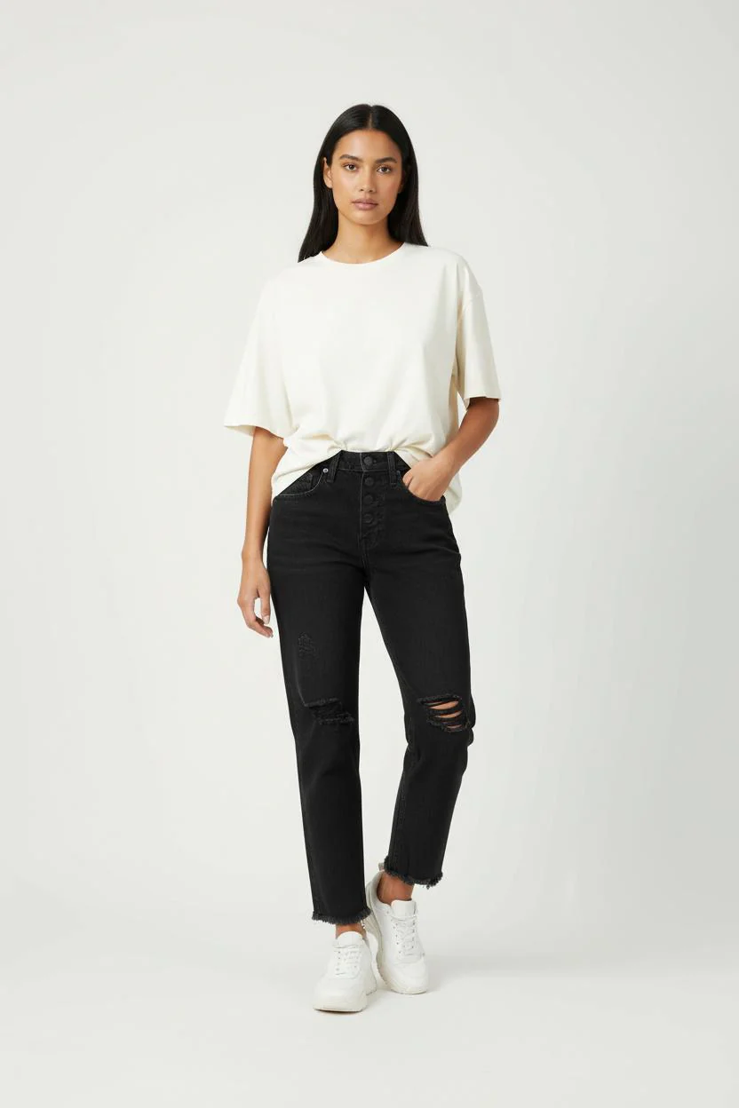 Jean Droit Noir - Taille XS/34