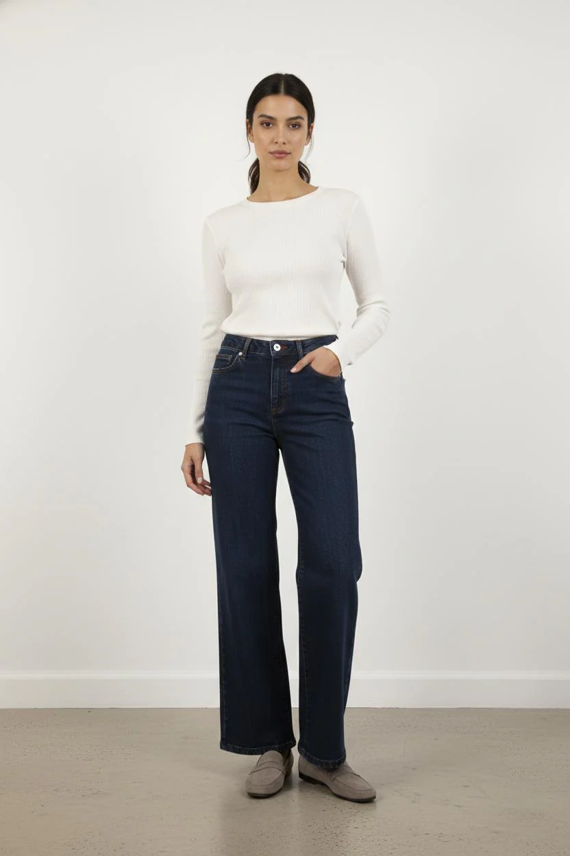 Jean Évasé Bleu - Taille M/38