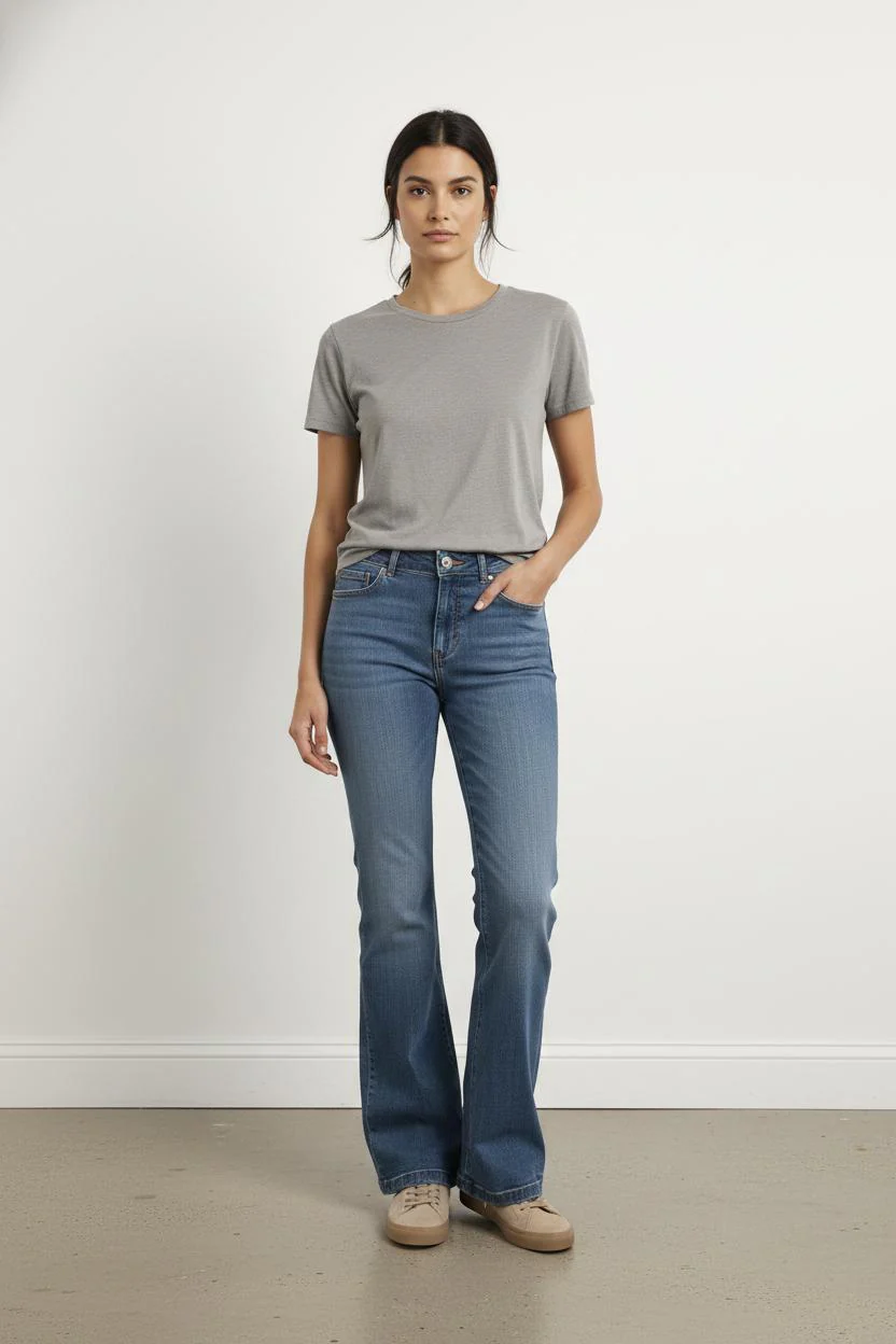 Jean Évasé Bleu - Taille XS/34
