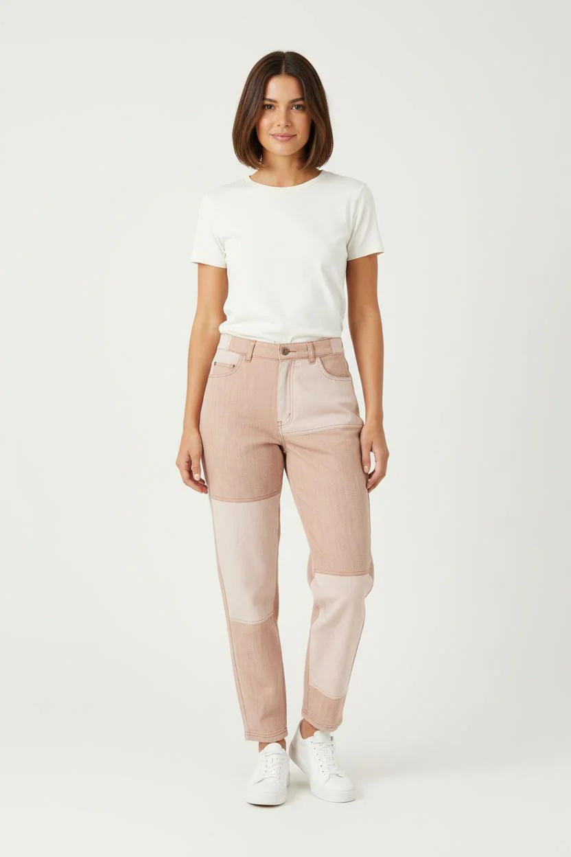 Jean Rose et Beige - Taille XS/34