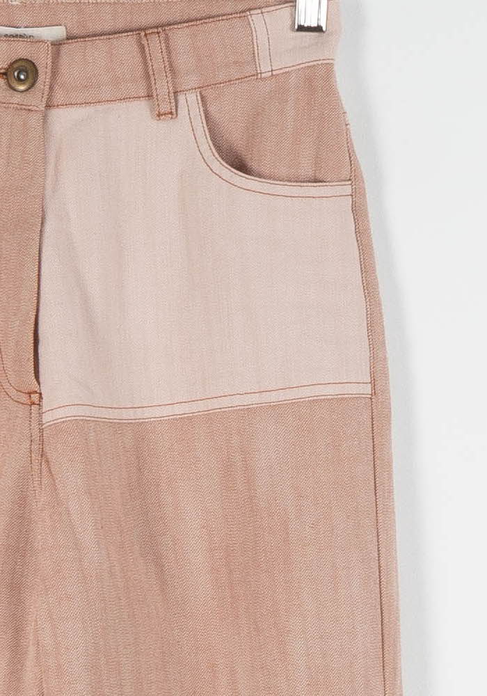 Jean Rose et Beige - Taille XS/34 - Image 3