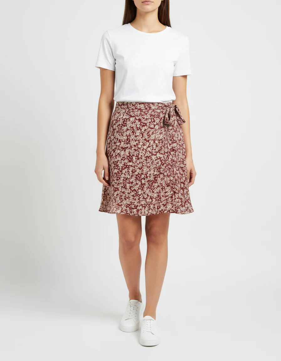 Jupe bordeaux à motifs - Taille XXL/44